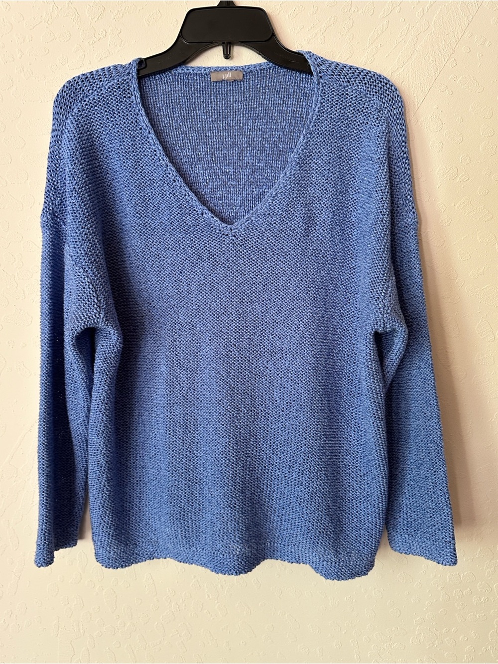J. Jill Light True Lovely Blue  Neck Knit Sweater